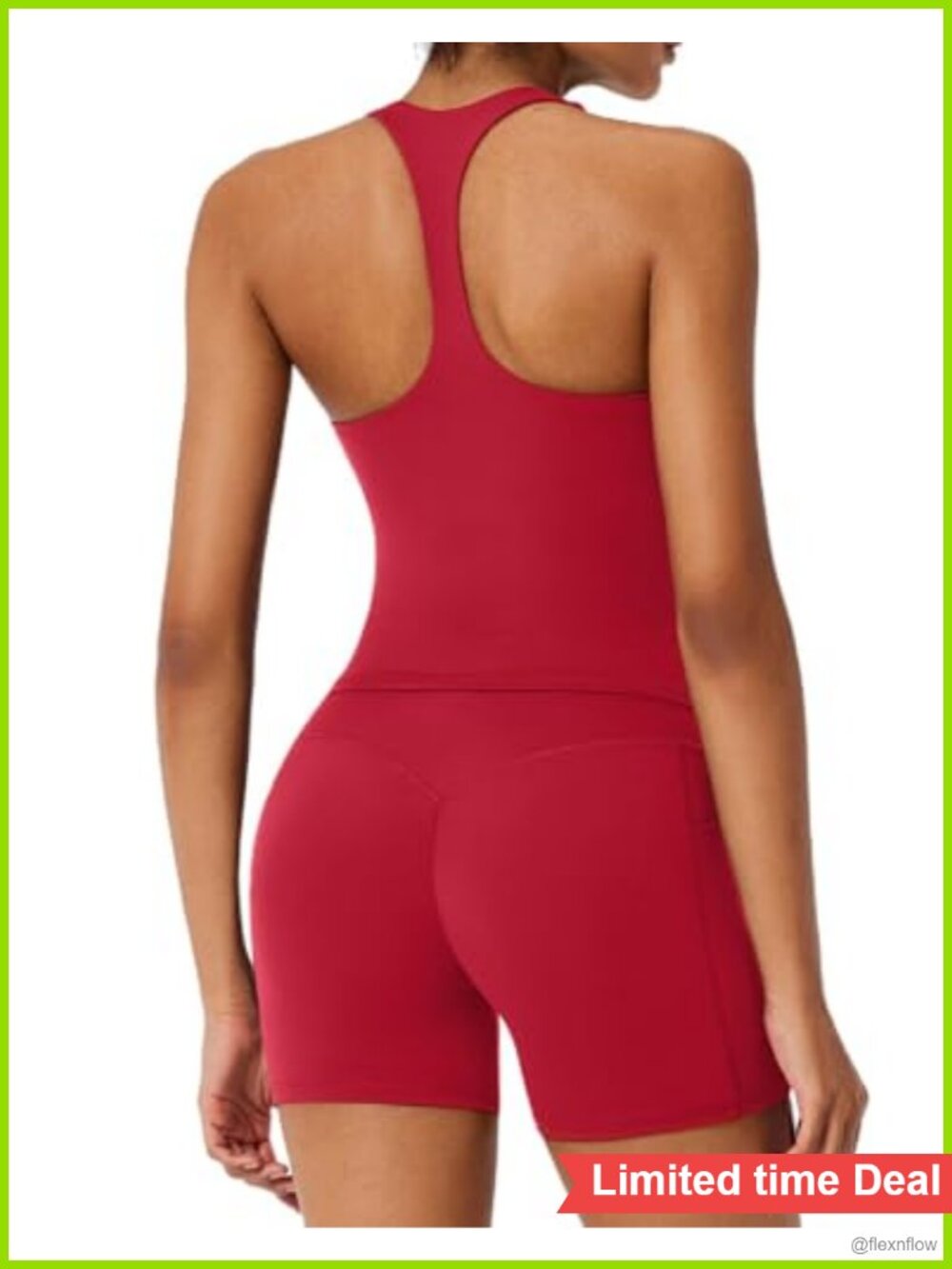 RXRXCOCO 2-Piece Workout Set Racerback Tank Top & V-Back Shorts